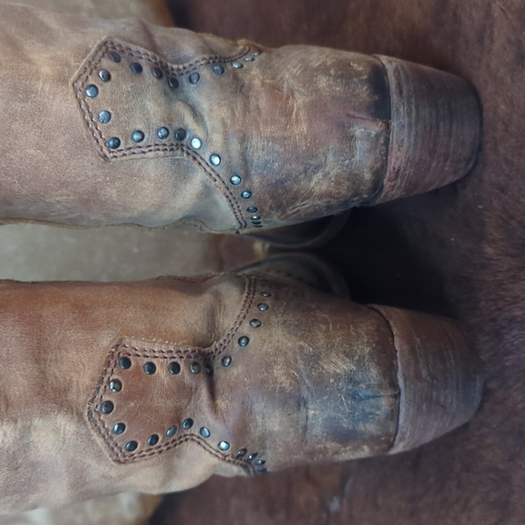 LIBERTY BLACK LB71166 Tall America Tan distressed cowgirl western boot sz7.5 EUC - Picture 14 of 16